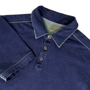 Tommy‎ Bahama Mens SMALL Jeans Island Modern Fit Short Sleeve Polo Shirt Blue